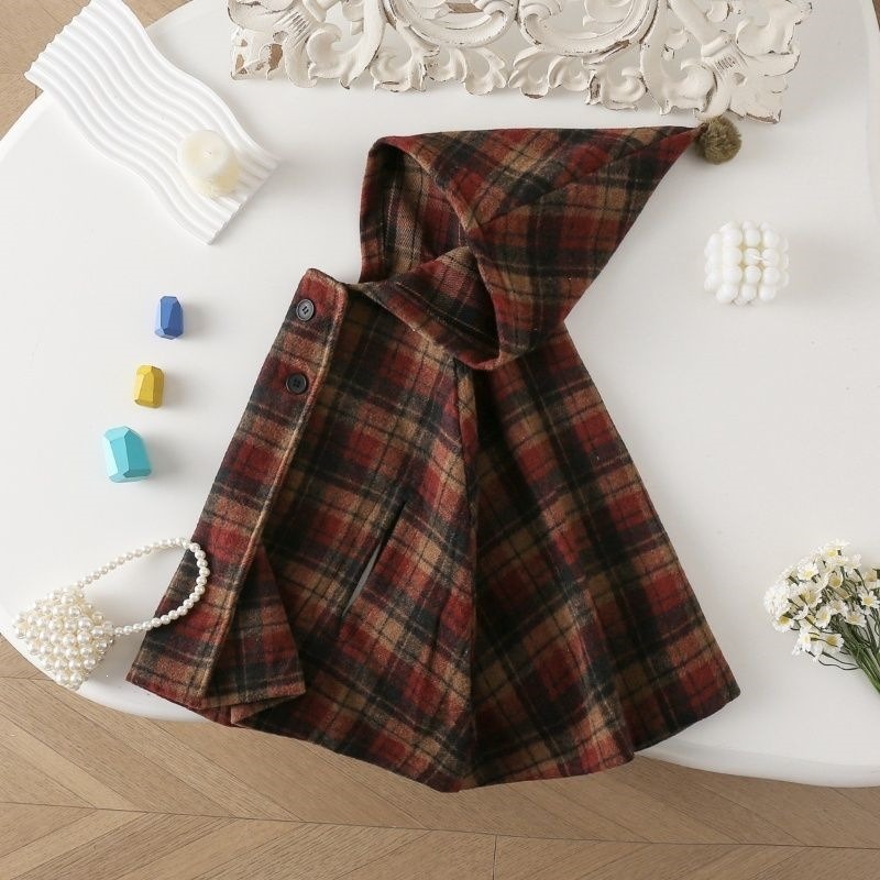 Girls Plaid Cape Children's Co - đánh giá và giá Winter Clothing Baby