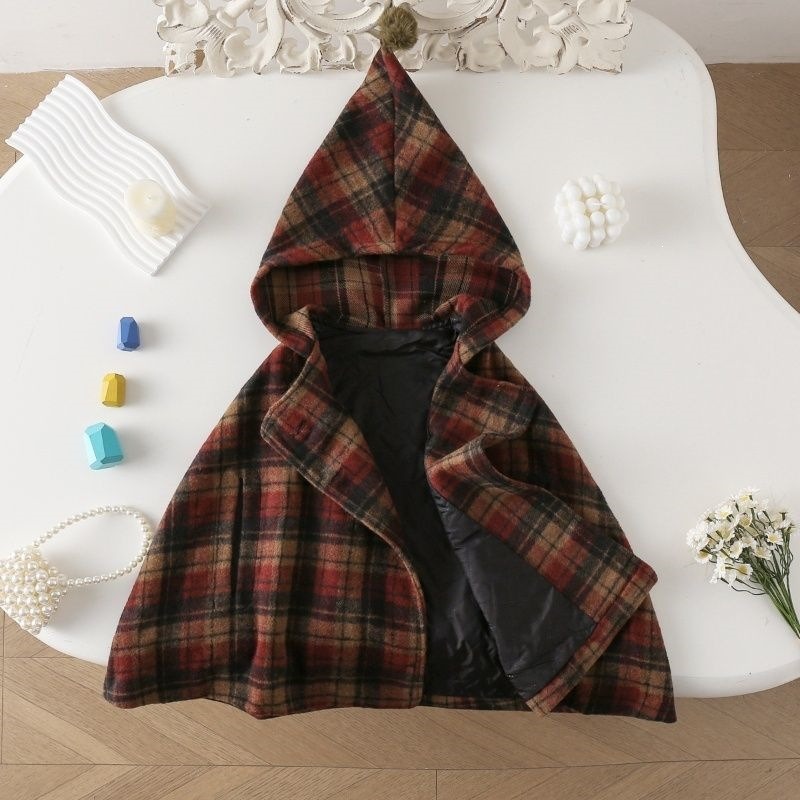 Girls Plaid Cape Children's Co - đánh giá và giá Winter Clothing Baby