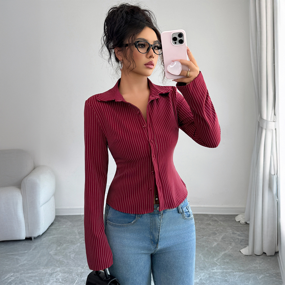 Casual High-grade Striped Long - đánh giá và giá Winter Clothing Types