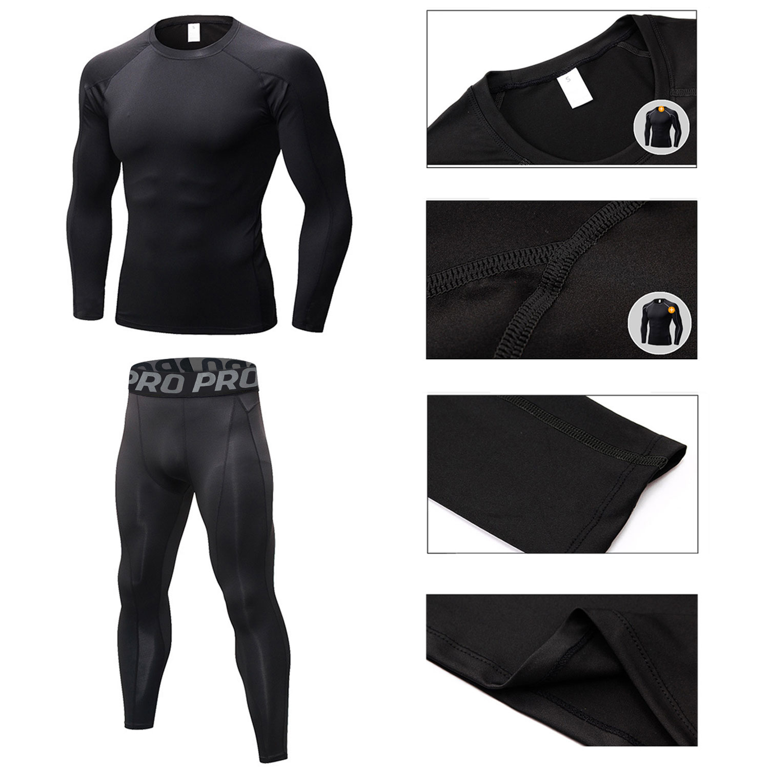 Mens Workout Compression Set P - đánh giá và giá Winter Clothing Layers