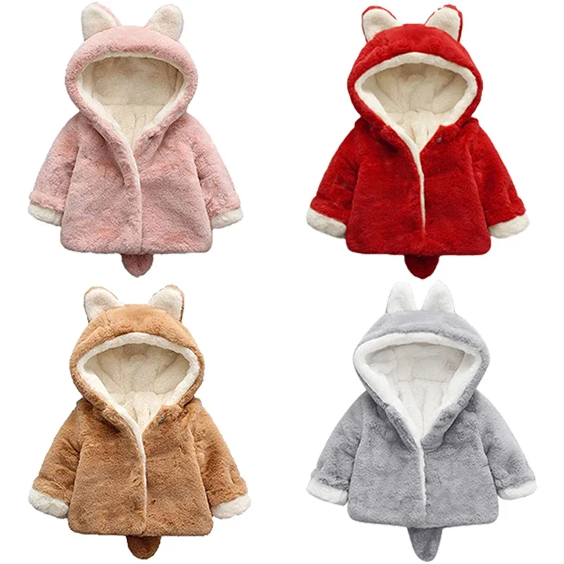 Cute Cat Ears Plush Baby Jacke - đánh giá và giá Winter Clothing Baby