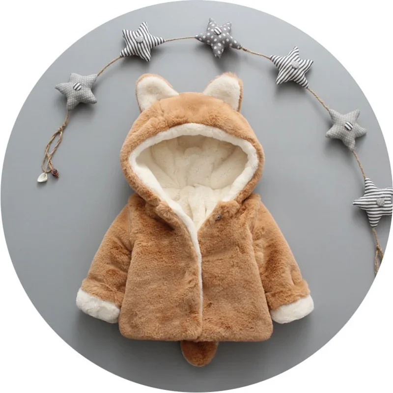 Cute Cat Ears Plush Baby Jacke - đánh giá và giá Winter Clothing Baby