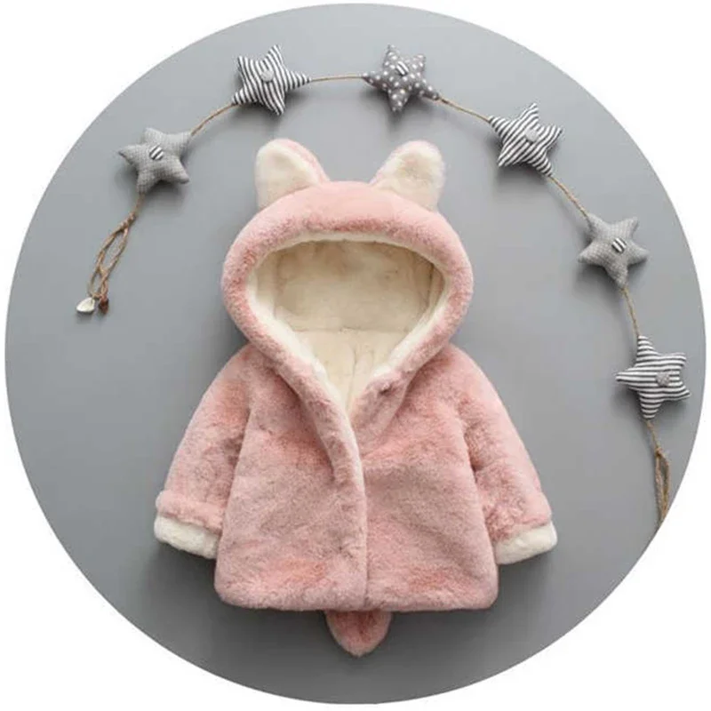 Cute Cat Ears Plush Baby Jacke - đánh giá và giá Winter Clothing Baby